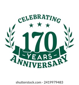 170th anniversary celebration design template. 170 years vector and illustration.