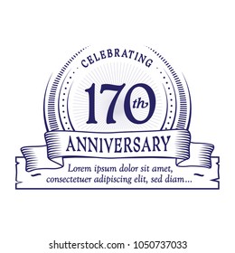 170th anniversary design template. Vector and illustration.