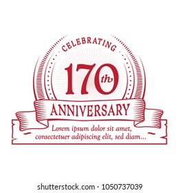 170th anniversary design template. Vector and illustration.