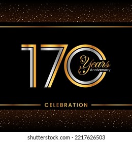 170th Anniversary Logotype. Golden Anniversary template design for celebration event, invitation card, greeting card, flyer, banner, poster, double line logo, vector illustration
