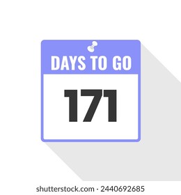 171 Days Left Countdown sales icon. 171 days left to go Promotional banner