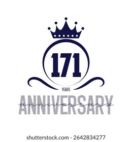 171 number design vector, graphic t shirt, 171 years anniversary celebration logotype colorful line, 171th birthday logo, Banner template, logo number elements for invitation card, poster, t-shirt