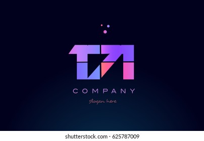 171 pink blue purple number digit numeral dots creative company logo vector icon design template