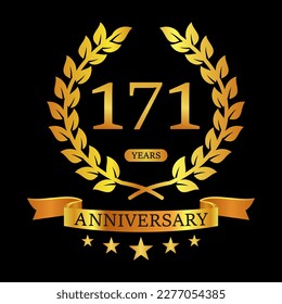 171 th Anniversary logo template illustration. suitable for you