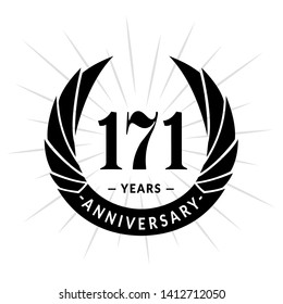 171 years anniversary. Elegant anniversary design. 171 years logo.