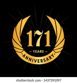 171 years anniversary. Elegant anniversary design. 171years logo.