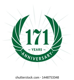 171 years anniversary. Elegant anniversary design. 171years logo.