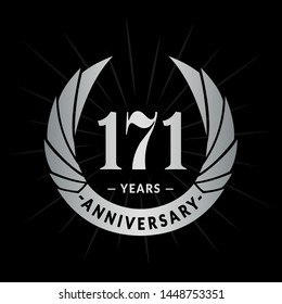 171 years anniversary. Elegant anniversary design. 171years logo.