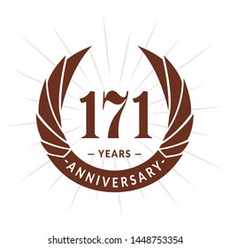 171 years anniversary. Elegant anniversary design. 171years logo.