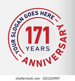 171 years anniversary logo template. Vector and illustration.