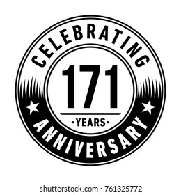 171 years anniversary logo template. Vector and illustration.