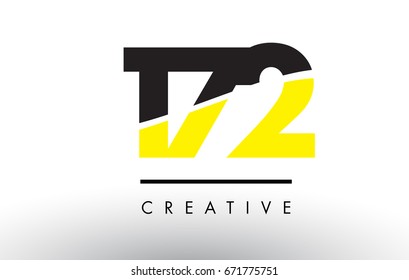 172 Black and Yellow Number Logo Design cut in half.