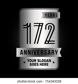 172 years anniversary design template. Vector and illustration.