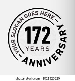 172 years anniversary logo template. Vector and illustration.