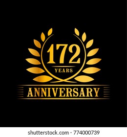 172 years anniversary logo template.