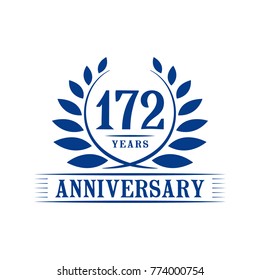 172 years anniversary logo template.