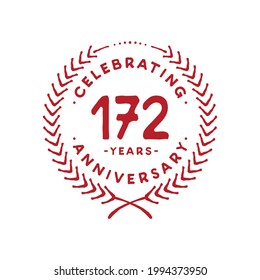 172 Jahre Designvorlage. 172. Vektorgrafik und Illustration.