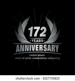 172 years vector and illustration template.