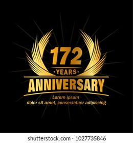 172 years vector and illustration template.