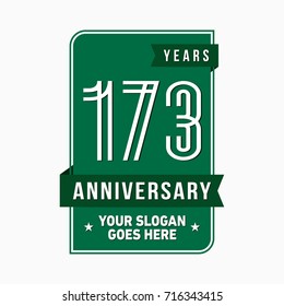 173 years anniversary design template. Vector and illustration.