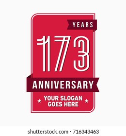173 years anniversary design template. Vector and illustration.