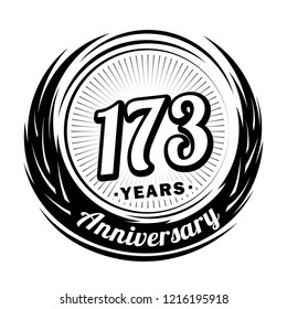 173 years anniversary. Anniversary logo design. 173 years logo.