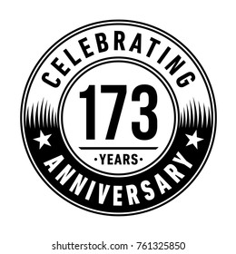 173 years anniversary logo template. Vector and illustration.