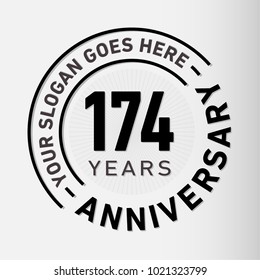 174 years anniversary logo template. Vector and illustration.