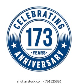 174 years anniversary logo template. Vector and illustration.