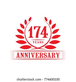 174 years anniversary logo template.