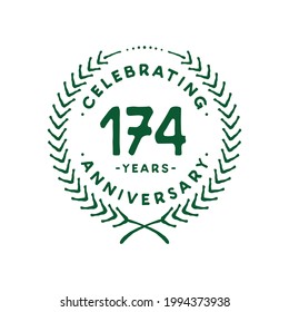 174 years design template. 174th vector and illustration.