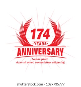 174 years vector and illustration template.
