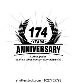 174 years vector and illustration template.