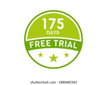 175 días de juicio gratuito. 175 días Insignias de prueba gratuitas