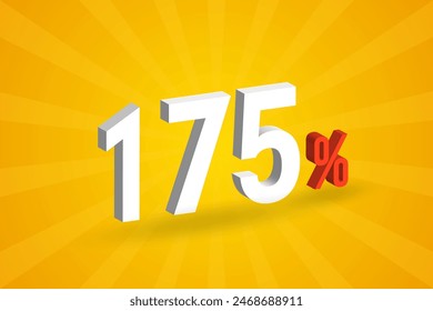 175% discount 3D text for sells and promotion.