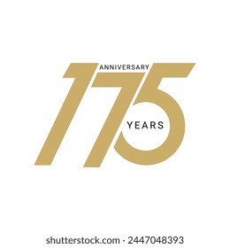 175 Logo, 175 Years Anniversary Logo, Vector Template Design element for invitation  and greeting card illustration.