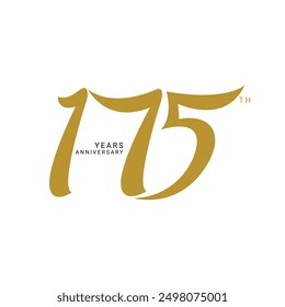 175 Logo, 175 Years Anniversary Logo, Vector Template Design element for invitation  and greeting card illustration.