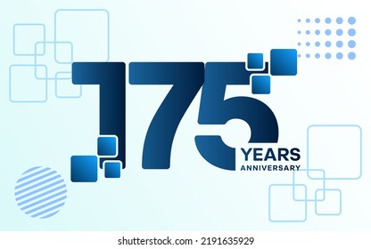 175 Year Anniversary celebration logotype. Anniversary celebration template design, Vector illustrations.