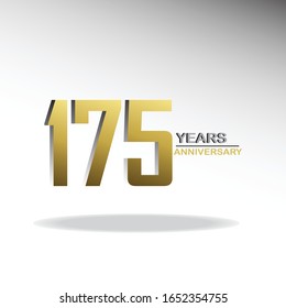 175 Year Anniversary Vector Template Design Illustration Gold