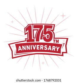 175 years anniversary celebration logo. 175th design template. Vector and illustration.