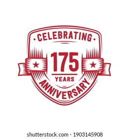 175 years anniversary celebration shield design template. 175th anniversary logo. Vector and illustration.