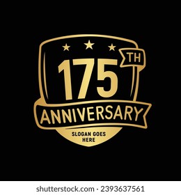 175 years anniversary celebration shield design template. 175th anniversary logo. Vector and illustration.