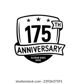 175 years anniversary celebration shield design template. 175th anniversary logo. Vector and illustration.