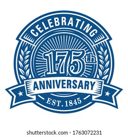 175 years anniversary celebrations design template. 175th logo. Vector and illustrations.