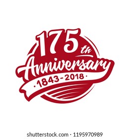 175 years anniversary design template. Vector and illustration. 175th logo.