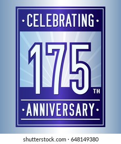 175 years anniversary design template. Vector and illustration