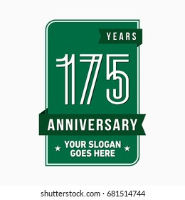 175 years anniversary design template. Vector and illustration.