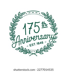 175 years anniversary logo collection. 175th years anniversary celebration hand drawn logotype. Vector and illustration.