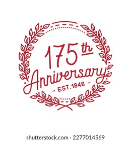 175 years anniversary logo collection. 175th years anniversary celebration hand drawn logotype. Vector and illustration.