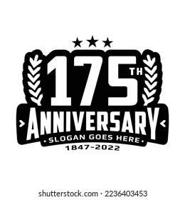 175 Jahre Jubiläum Logo-Design-Vorlage. 175. Jubiläum Feier Logotype. Vektorgrafik und Illustration.